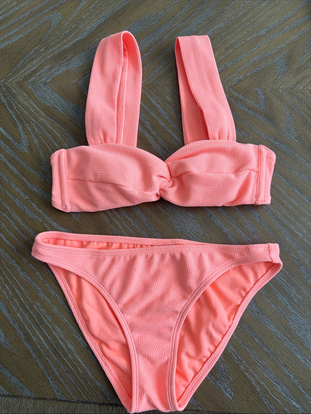 Xhilaration Coral Pink Textured Bikini Set